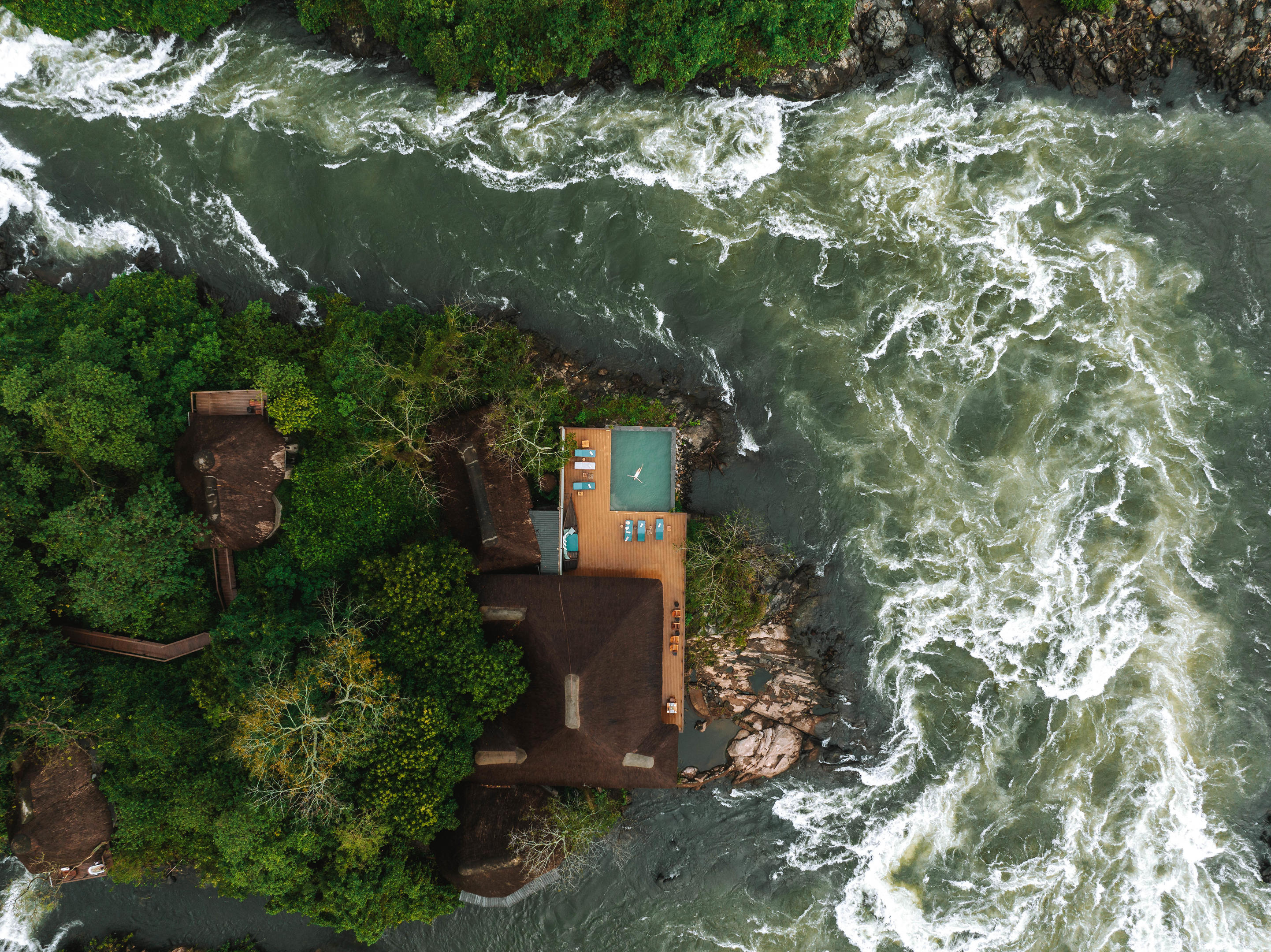 Lodge setting beside Uganda's River Nile